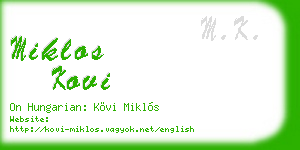 miklos kovi business card